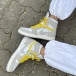 Air Jordan 1 High Switch Light Smoke Grey Yellow - Image 9