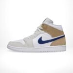 Air Jordan 1 Mid White Khaki Blue Void - Image 3