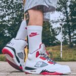 Air Jordan 5 Retro Quai 54 White University Red - Image 8