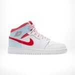 Air Jordan 1 Mid Topaz Mist White Mint Red