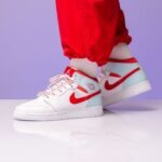 Air Jordan 1 Mid Topaz Mist White Mint Red - Image 7