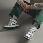 Air Jordan 1 Mid Grey Pine Green SE - Image 7
