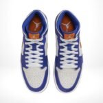 Air Jordan 1 Mid Knicks Game Royal Orange - Image 2