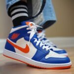 Air Jordan 1 Mid Knicks Game Royal Orange - Image 5