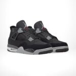 Air Jordan 4 Retro SE Black Canvas Light Steel - Image 2
