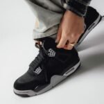 Air Jordan 4 Retro SE Black Canvas Light Steel - Image 9